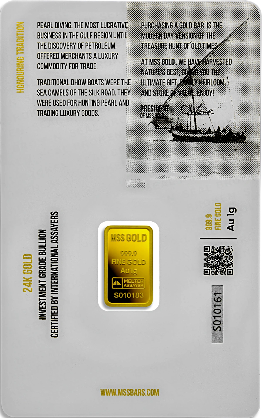 1 Gram Gold Bar - Back